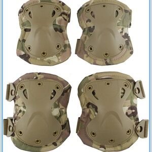 Tactical Camo Knee / elbow Pads — adult or teen Tan & Green NEW factory sealed